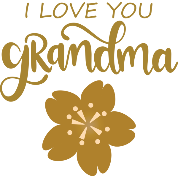 Transparent National Grandparents Day Logo Floral design Yellow for Grandmothers Day for National Grandparents Day