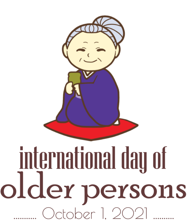 Transparent International Day for Older Persons Logo Cartoon Character for International Day of Older Persons for International Day For Older Persons