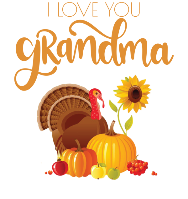 Transparent National Grandparents Day Pumpkin Thanksgiving Floral design for Grandmothers Day for National Grandparents Day