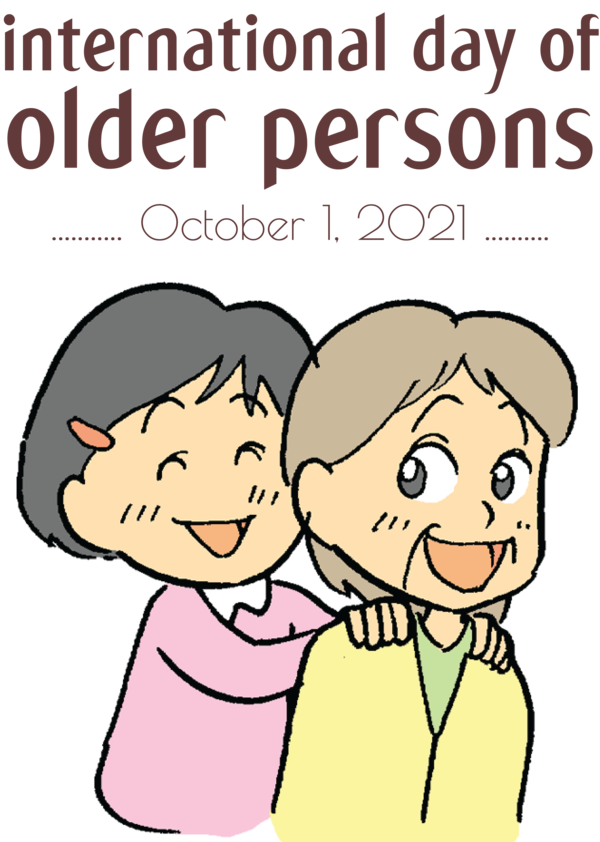 Transparent International Day for Older Persons Icon Cartoon Respect for International Day of Older Persons for International Day For Older Persons