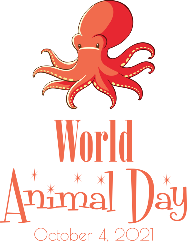 Transparent World Animal Day Octopus Logo Design for Animal Day for World Animal Day