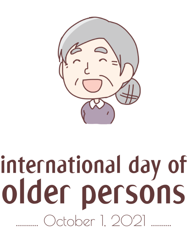 Transparent International Day for Older Persons Logo Cartoon Human for International Day of Older Persons for International Day For Older Persons