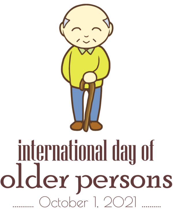 Transparent International Day for Older Persons Logo Cartoon Human for International Day of Older Persons for International Day For Older Persons