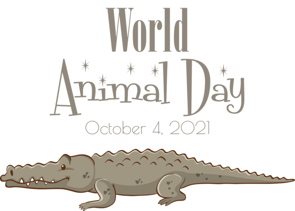Transparent World Animal Day Crocodiles Dinosaur Font for Animal Day for World Animal Day