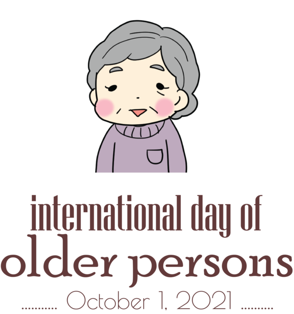 Transparent International Day for Older Persons Toddler M Cartoon Logo for International Day of Older Persons for International Day For Older Persons