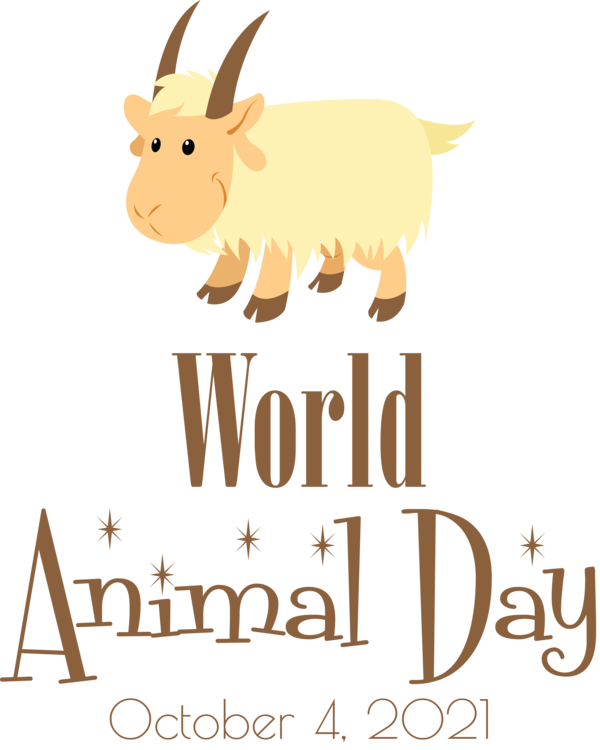 Transparent World Animal Day Goat Livestock Logo for Animal Day for World Animal Day