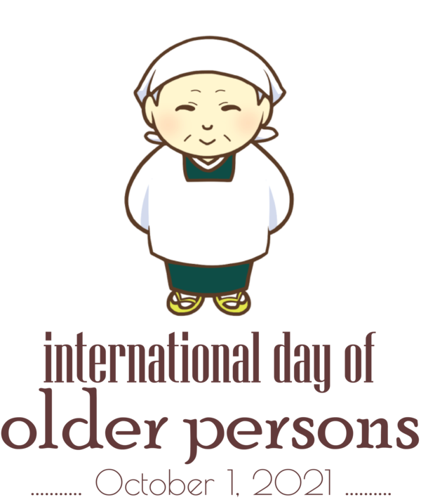 Transparent International Day for Older Persons Cartoon Logo Character for International Day of Older Persons for International Day For Older Persons