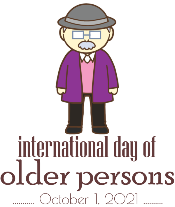 Transparent International Day for Older Persons Logo Cartoon Design for International Day of Older Persons for International Day For Older Persons