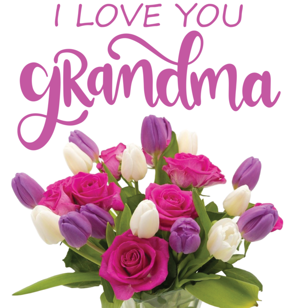 Transparent National Grandparents Day Rose Flower Tulip for Grandmothers Day for National Grandparents Day