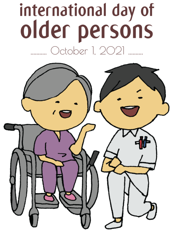 Transparent International Day for Older Persons Happiness Drawing Cartoon for International Day of Older Persons for International Day For Older Persons