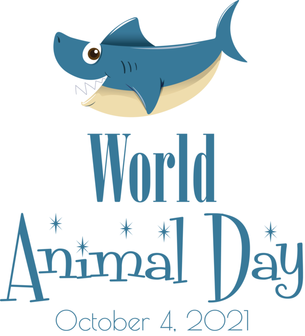 Transparent World Animal Day Logo Cartoon Fish for Animal Day for World Animal Day