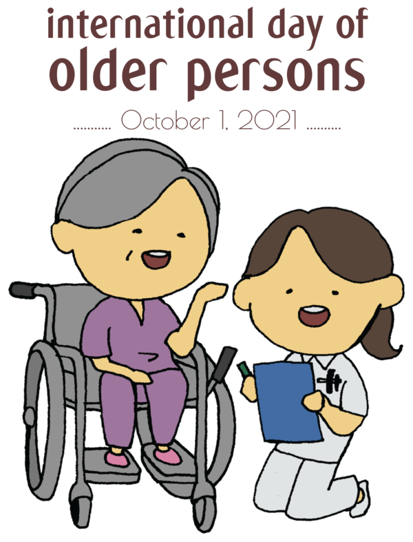 Transparent International Day for Older Persons Cartoon Drawing traditionally animated film for International Day of Older Persons for International Day For Older Persons