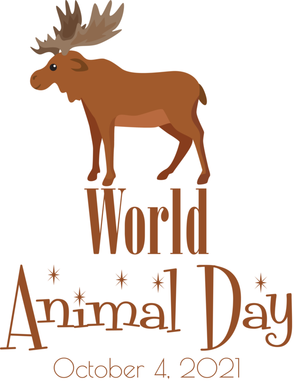 Transparent World Animal Day Deer Logo Antler for Animal Day for World Animal Day