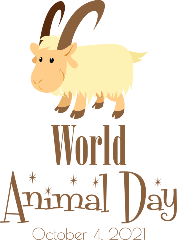 Transparent World Animal Day Goat Cartoon Logo for Animal Day for World Animal Day