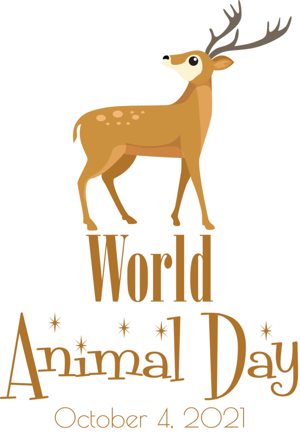 Transparent World Animal Day Reindeer Deer Antler for Animal Day for World Animal Day