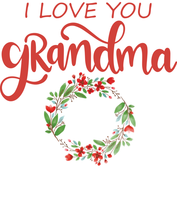 Transparent National Grandparents Day Floral design Christmas Day Bauble for Grandmothers Day for National Grandparents Day