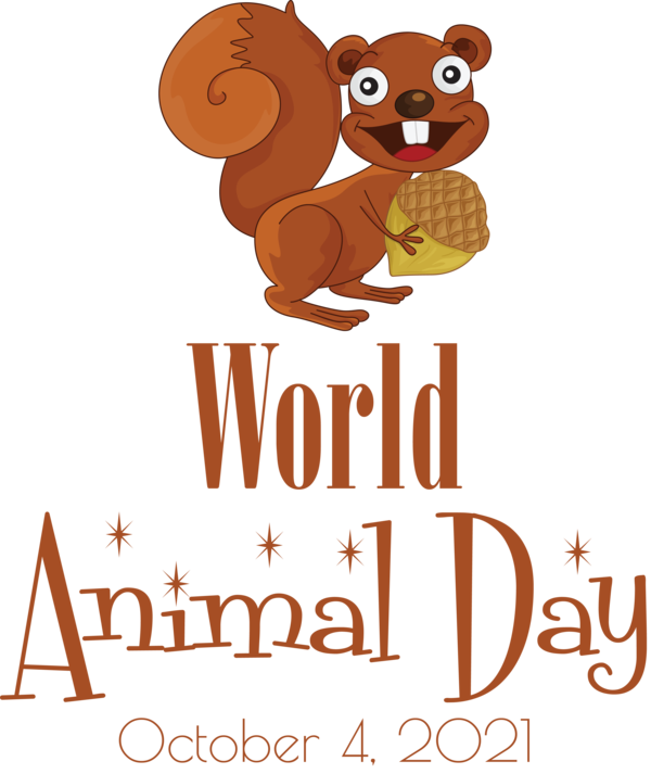 Transparent World Animal Day Squirrels Boston Terrier Walrus for Animal Day for World Animal Day