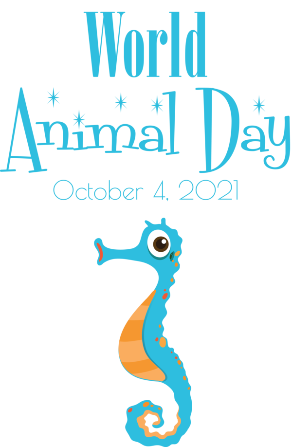 Transparent World Animal Day Logo Seahorses Design for Animal Day for World Animal Day