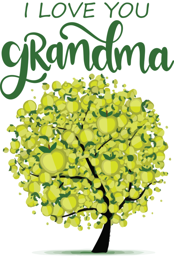 Transparent National Grandparents Day Tree Fruit tree Design for Grandmothers Day for National Grandparents Day