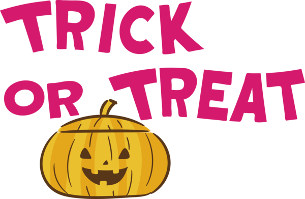 Transparent Halloween Logo Jack-o'-lantern Smile for Trick Or Treat for Halloween