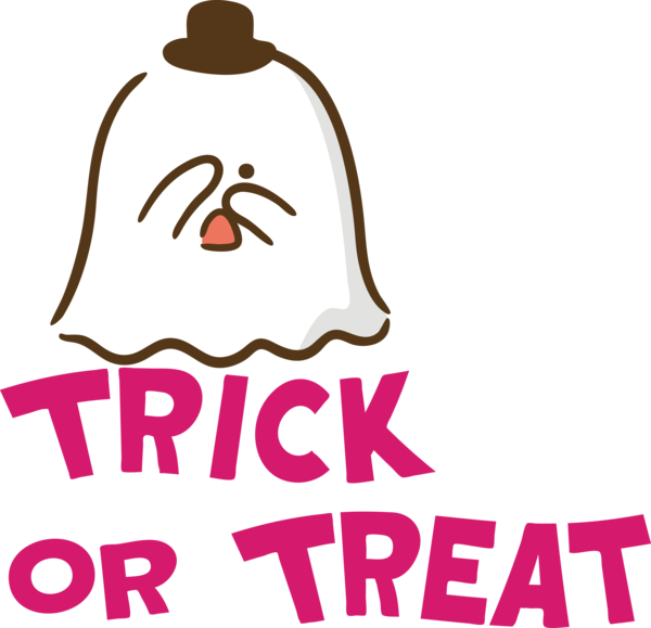 Transparent Halloween Logo Happiness Line for Trick Or Treat for Halloween