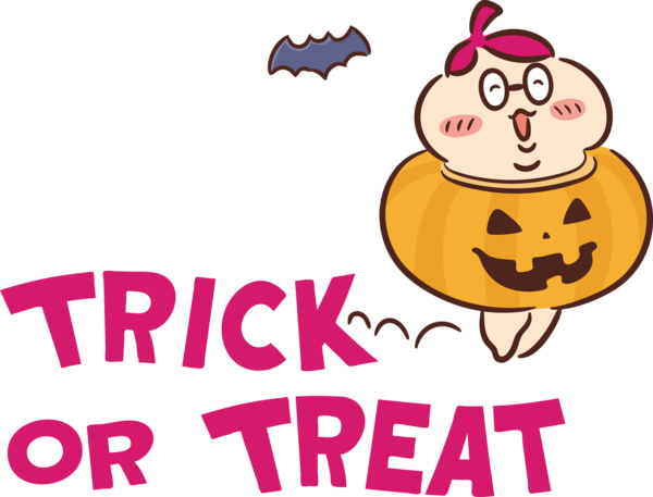 Transparent Halloween Cartoon Watercolor painting Logo for Trick Or Treat for Halloween