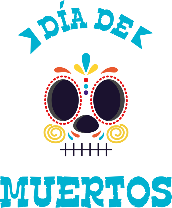 Transparent Day of the Dead Painting Logo Watercolor painting for Día de Muertos for Day Of The Dead