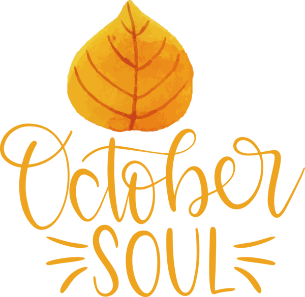 Transparent thanksgiving Leaf Logo Yellow for Hello October for Thanksgiving