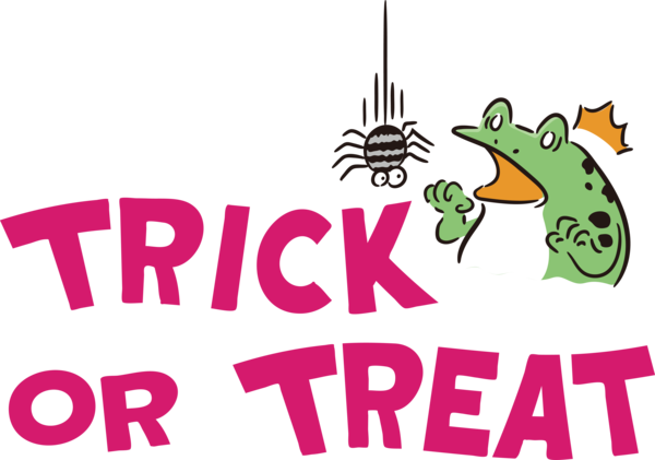 Transparent Halloween Logo Cartoon Green for Trick Or Treat for Halloween