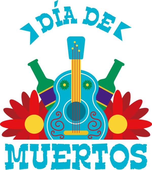 Transparent Day of the Dead Logo Squirrels Flower for Día de Muertos for Day Of The Dead