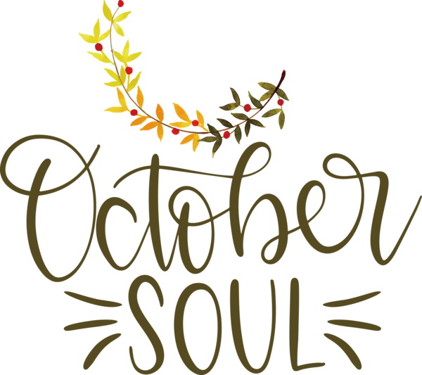 Transparent thanksgiving Leaf Logo Floral design for Hello October for Thanksgiving