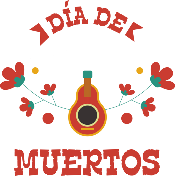 Transparent Day of the Dead Flower Fruit Line for Día de Muertos for Day Of The Dead