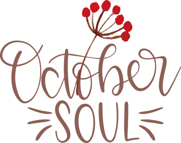 Transparent thanksgiving Logo Calligraphy Flower for Hello October for Thanksgiving