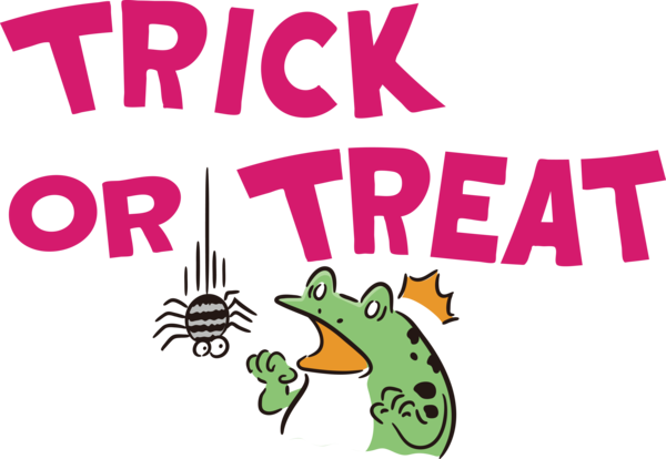 Transparent Halloween Logo Cartoon Green for Trick Or Treat for Halloween