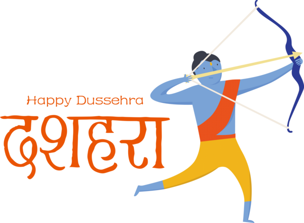 Transparent Dussehra Logo Line Recreation for Happy Dussehra for Dussehra