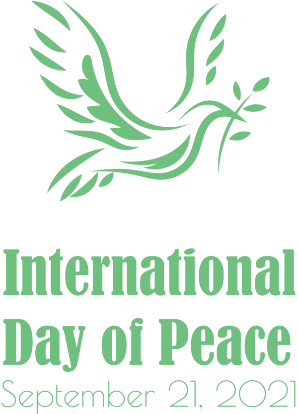 Transparent International Day of Peace Leaf Logo Plant stem for World Peace Day for International Day Of Peace