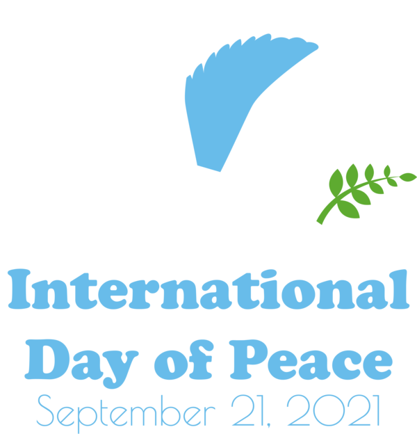Transparent International Day of Peace Logo Leaf Line for World Peace Day for International Day Of Peace