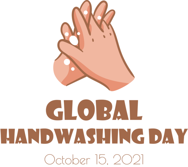Transparent Global Handwashing Day Hand model Logo Hand for Hand washing for Global Handwashing Day