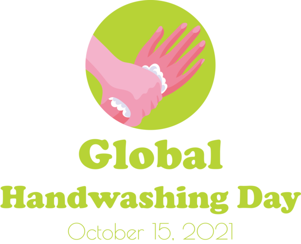 Transparent Global Handwashing Day Logo Text Design for Hand washing for Global Handwashing Day