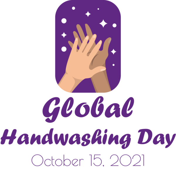 Transparent Global Handwashing Day Logo Line Behavior for Hand washing for Global Handwashing Day