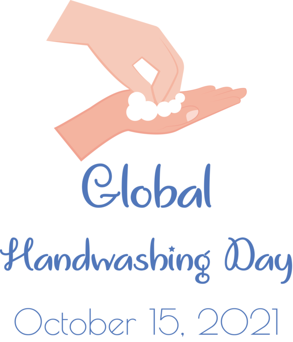 Transparent Global Handwashing Day Logo Line Paper for Hand washing for Global Handwashing Day