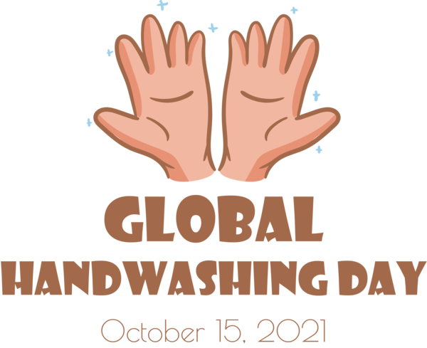 Transparent Global Handwashing Day Hand model Logo Line for Hand washing for Global Handwashing Day