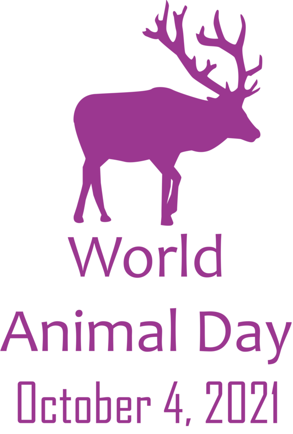 Transparent World Animal Day Reindeer Antler Australia Day for Animal Day for World Animal Day