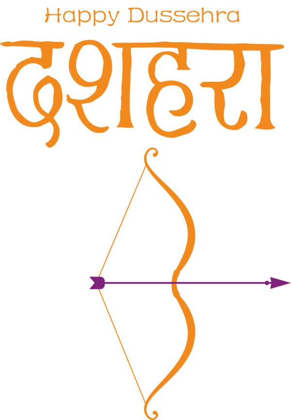 Transparent Dussehra Line Triangle Font for Happy Dussehra for Dussehra