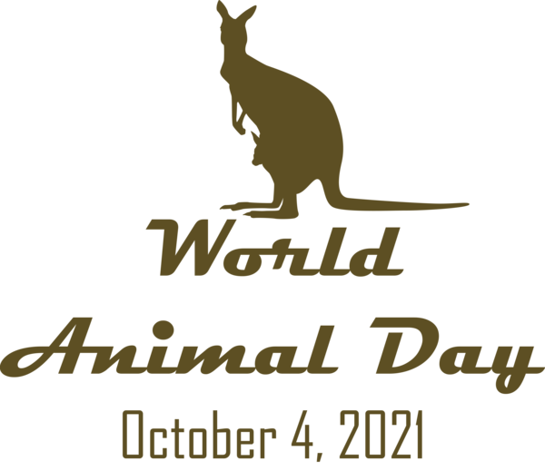Transparent World Animal Day Cat Kangaroo Logo for Animal Day for World Animal Day