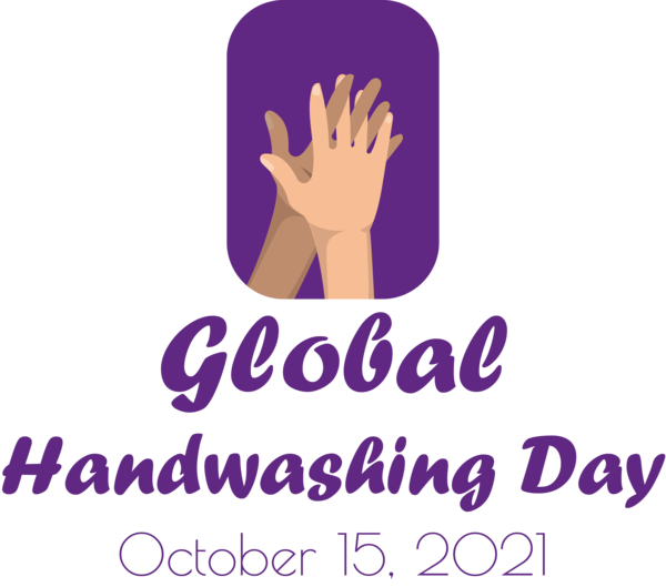 Transparent Global Handwashing Day Logo Line Behavior for Hand washing for Global Handwashing Day