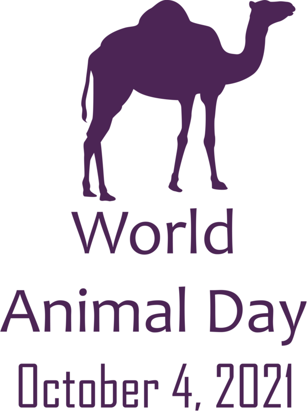 Transparent World Animal Day Dromedary Horse Logo for Animal Day for World Animal Day