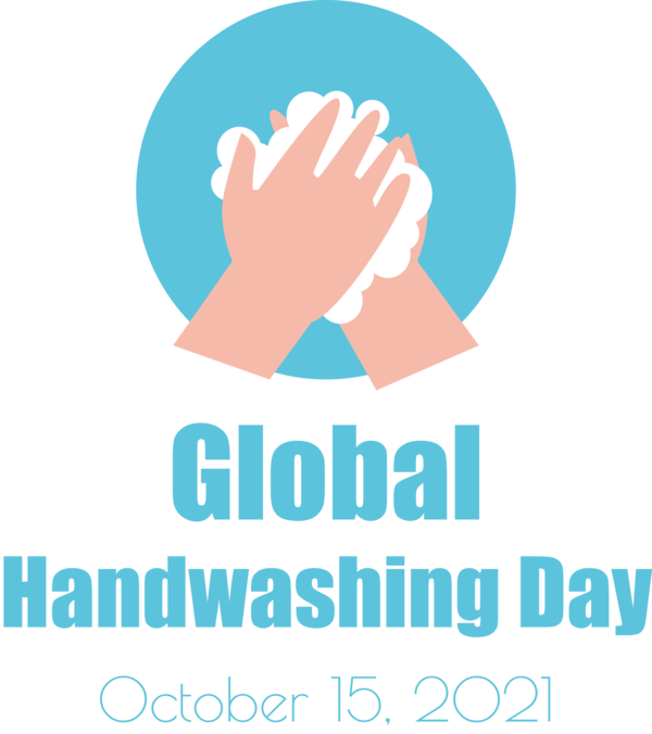 Transparent Global Handwashing Day Logo Organization Text for Hand washing for Global Handwashing Day