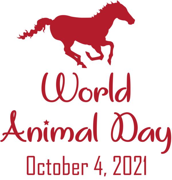 Transparent World Animal Day Mustang Logo Dog for Animal Day for World Animal Day