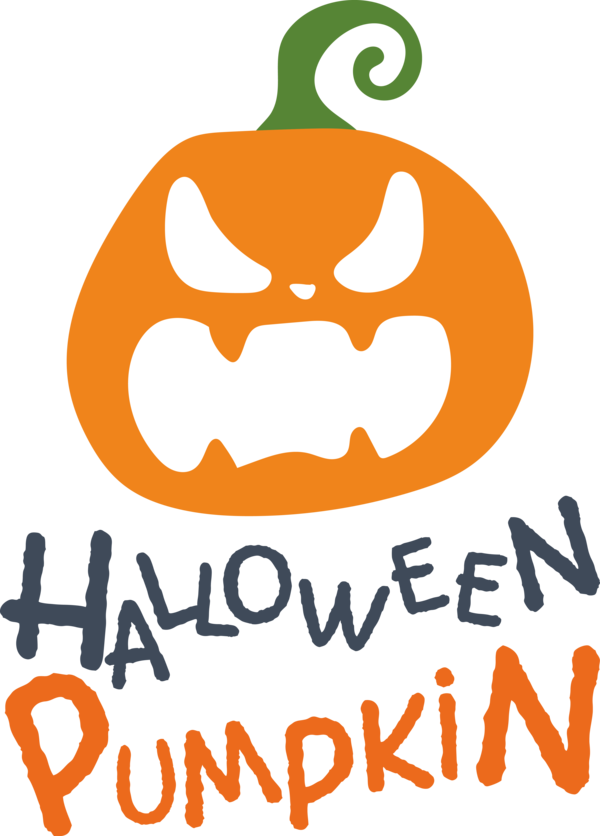 Transparent Halloween Logo Cartoon Line for Jack O Lantern for Halloween